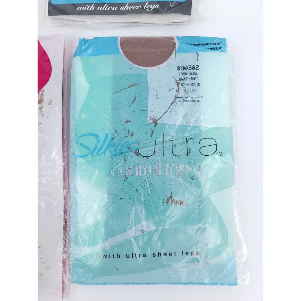 Vtg Silkies Pantyhose Lot 6 of NOS Sealed Ultra Control Top Soft Deadstock